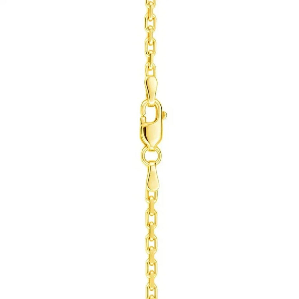 1.9 mm french cable chain in solid 14K yellow gold, view 4