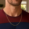 1.9 mm french cable chain in solid 14K yellow gold, view 6