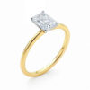 1 ct tw lab-grown diamond radiant solitaire ring in solid 10K yellow gold, engagement ring, view 4