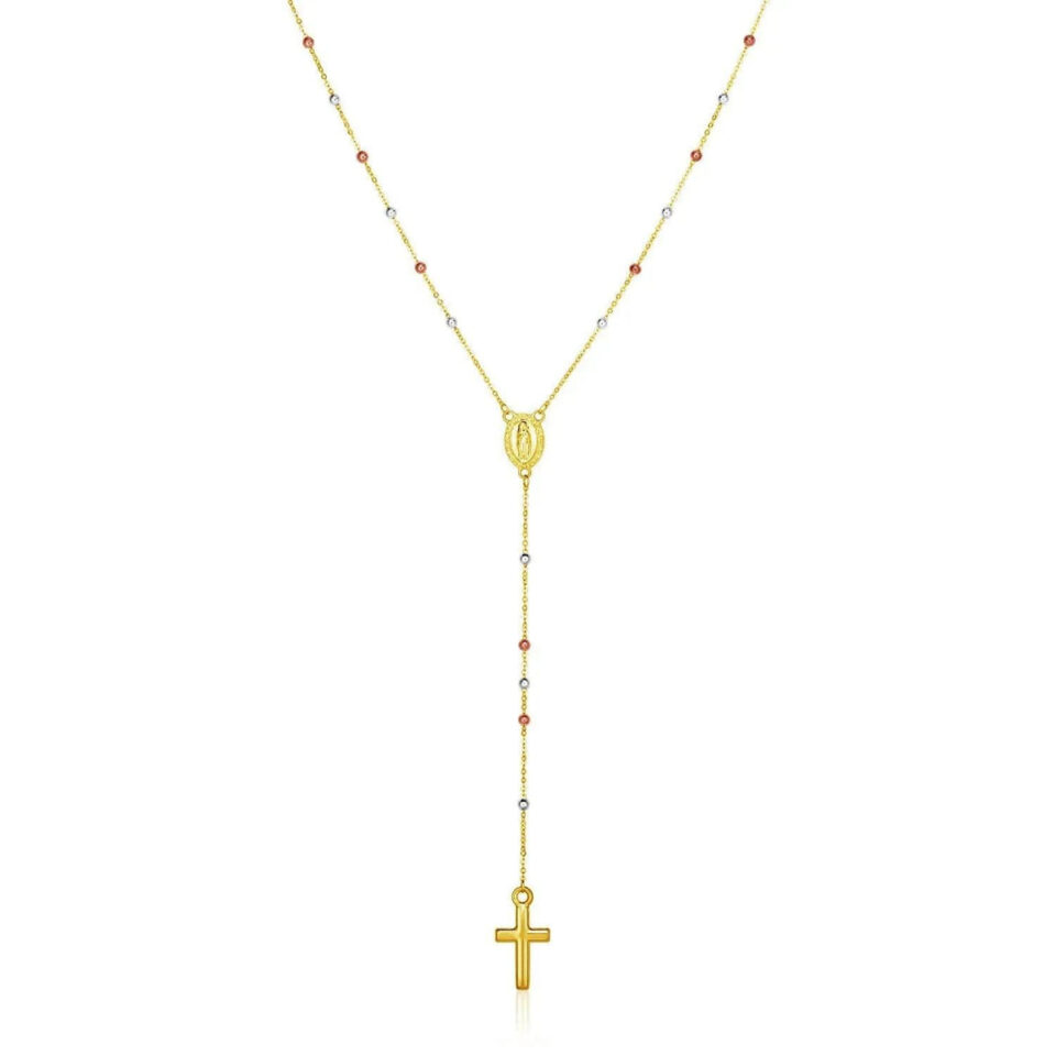 14K Tri-Colour Gold Necklace Color