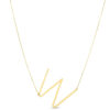 14K Yellow Gold Yours Truly Large Initial W Necklace