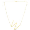 14K Yellow Gold Yours Truly Large Initial W Necklace