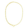 Circle paperclip necklace in solid 14K yellow gold