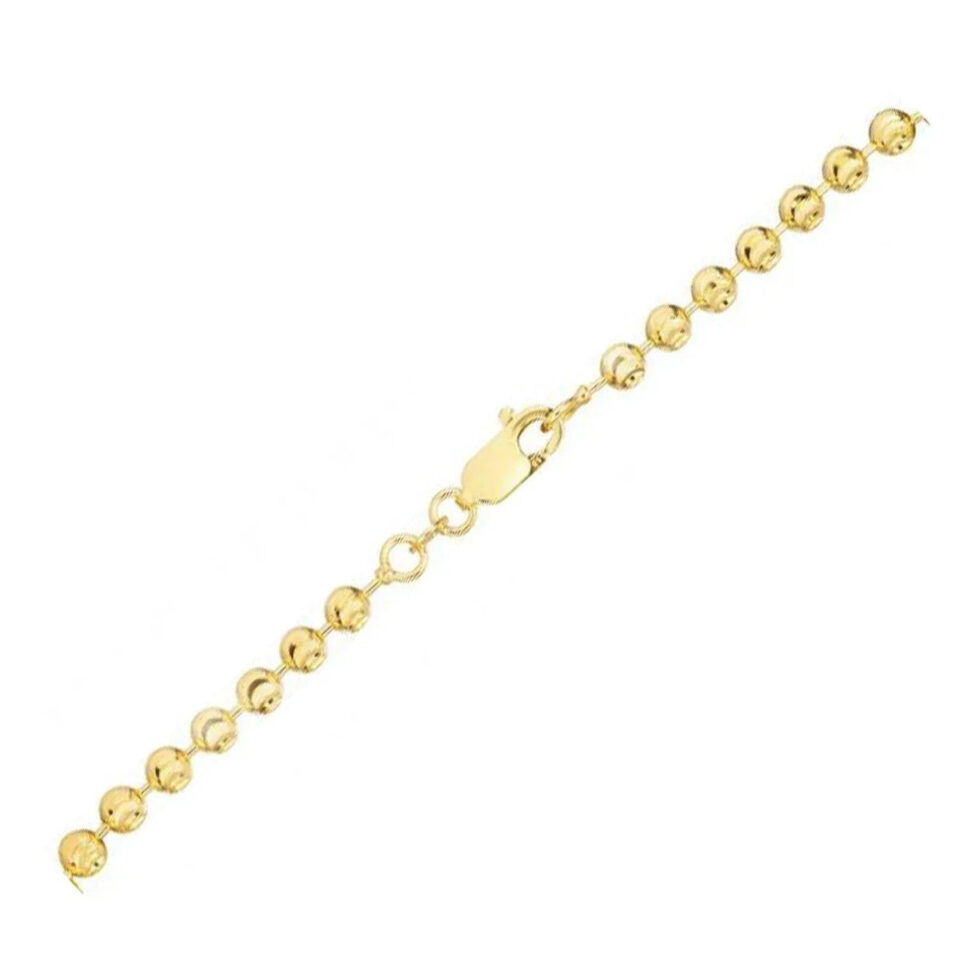14K Yellow Gold Moon Bead Chain