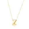 14K Yellow Gold Yours Truly Block Letter Initial Z Necklace