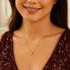 14K Yellow Gold Yours Truly Block Letter Initial Z Necklace