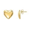 14K Yellow Gold Puffed Up Heart Stud Earrings