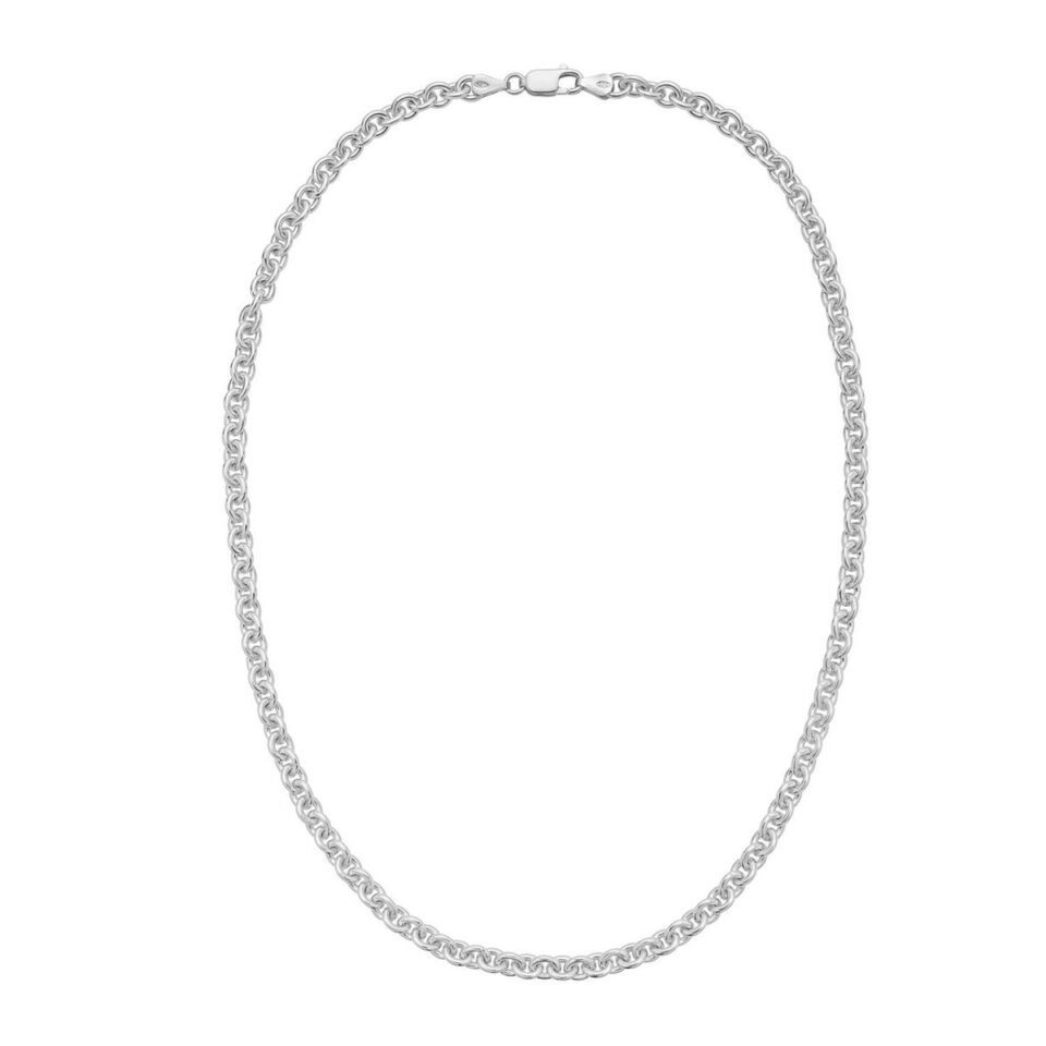 Sterling Silver Rhodium Plated Rolo Chain