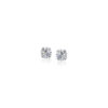 Cubic zirconia stud earrings in solid 14K white gold