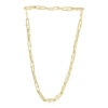 Elongated paperclip jax link necklace in solid 14K yellow gold, view 2