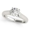 Solitaire lab-grown diamond engagement ring in solid 14K white gold, view 2