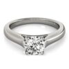 Solitaire lab-grown diamond engagement ring in solid 14K white gold