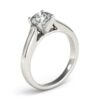 Solitaire lab-grown diamond engagement ring in solid 14K white gold, view 3