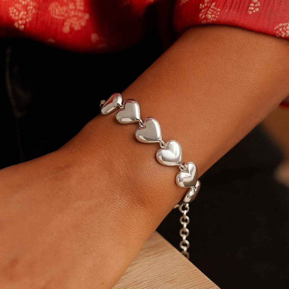Sterling Silver, Rhodium Plated Bracelet