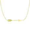 Chain necklace with horizontal arrow pendant in solid 14K yellow gold