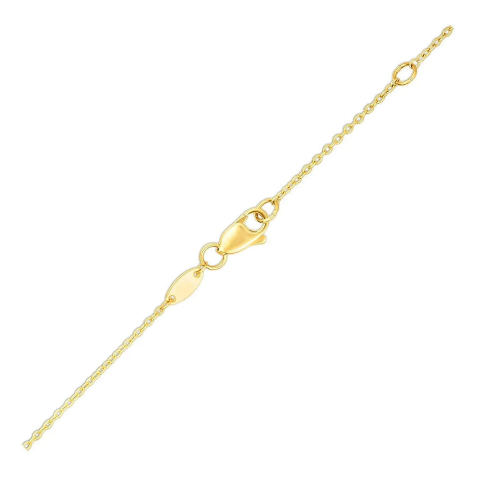 Chain necklace with horizontal arrow pendant in solid 14K yellow gold, view 3