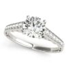 1 1/4 ct tw lab-grown diamond cathedral engagement ring in solid 14K white gold, view 2