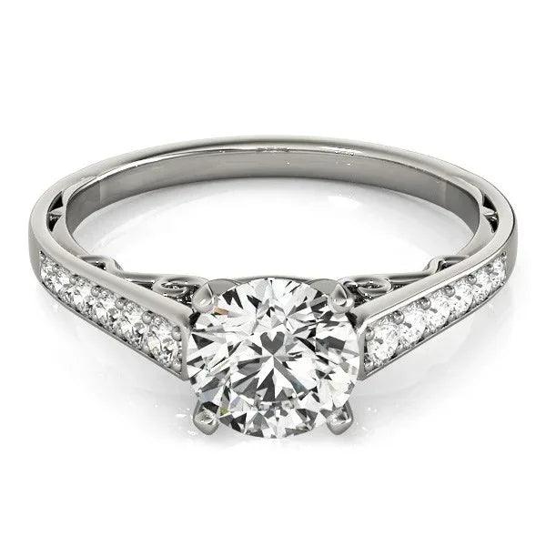 14K White Gold Lab-Grown Diamond Engagement Ring 1 1/4cttw