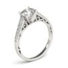 1 1/4 ct tw lab-grown diamond cathedral engagement ring in solid 14K white gold, view 3