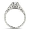 1 1/4 ct tw lab-grown diamond cathedral engagement ring in solid 14K white gold, view 4
