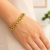 8.80mm curb bracelet in solid 14K yellow gold, view 3