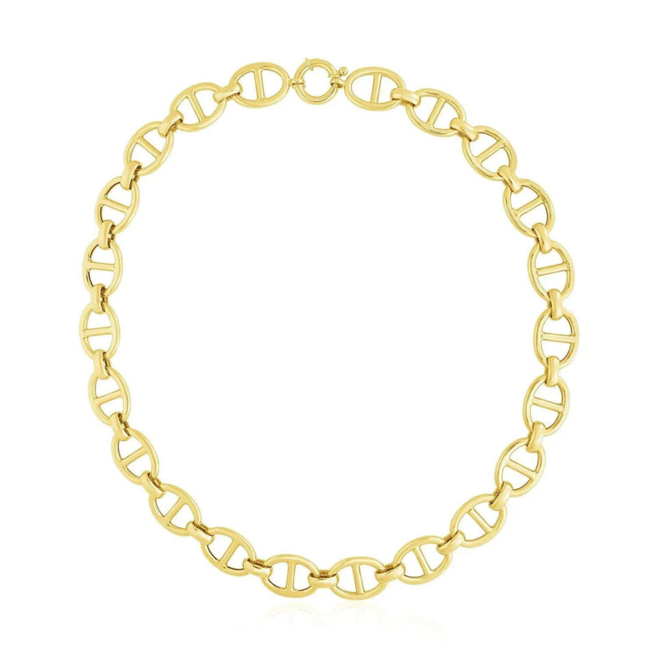 14K Yellow Gold Mariner Oval Necklace