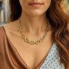 Mariner oval necklace in solid 14K yellow gold, view 2