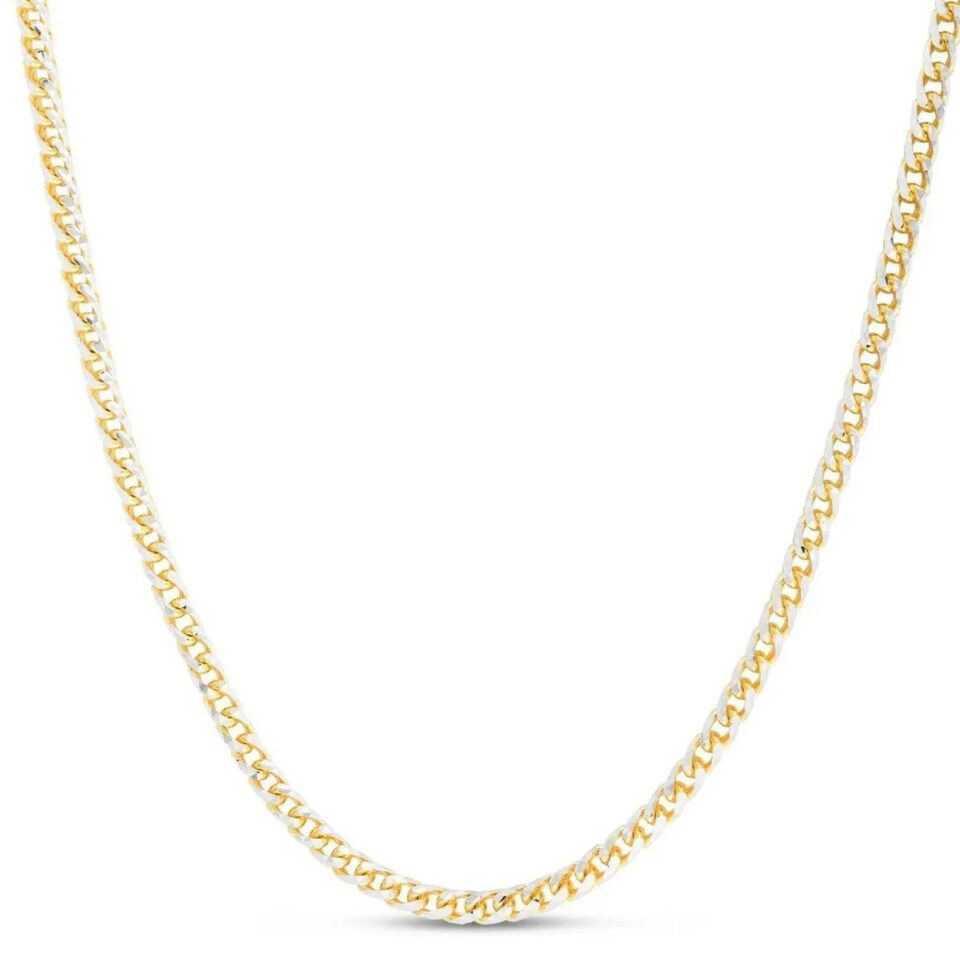 14K Yellow Gold Round Pave Chain 4.00mm