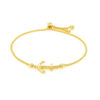 14K Yellow Gold Anchor Adjustable Lariat Bracelet