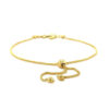 14K Yellow Gold Anchor Adjustable Lariat Bracelet