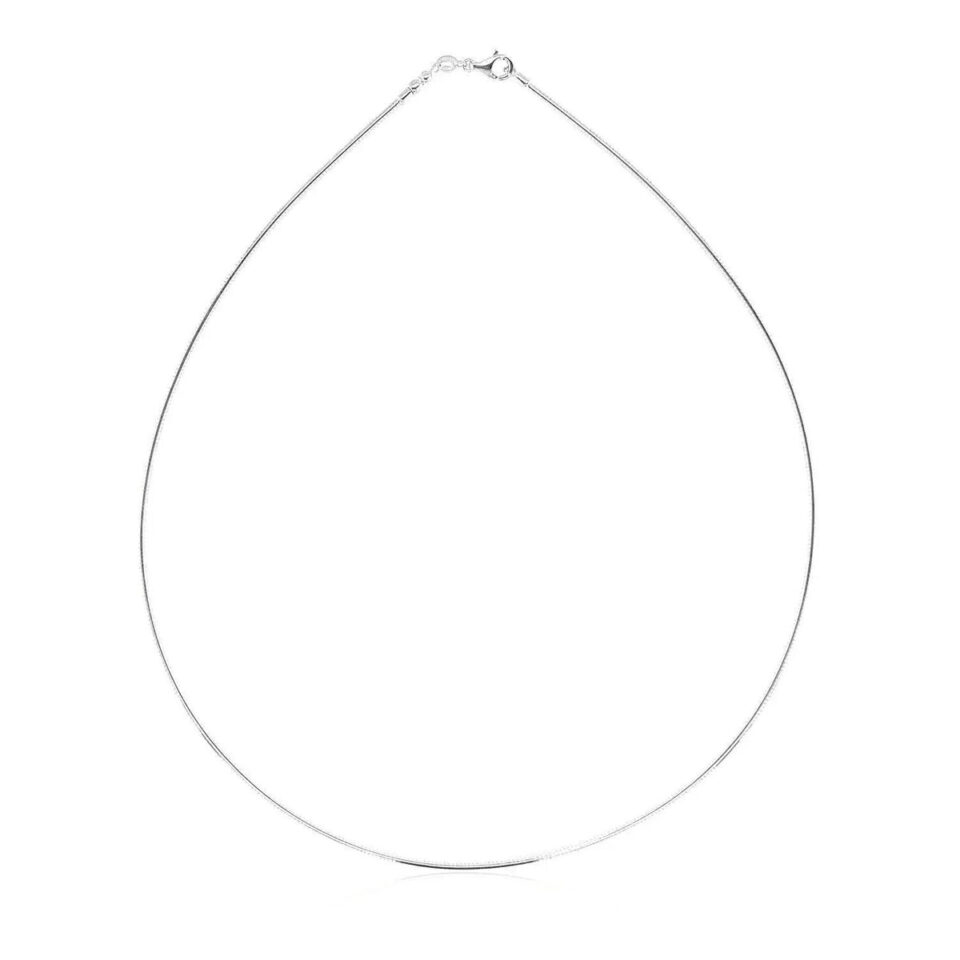 Sterling silver round necklace, view 6