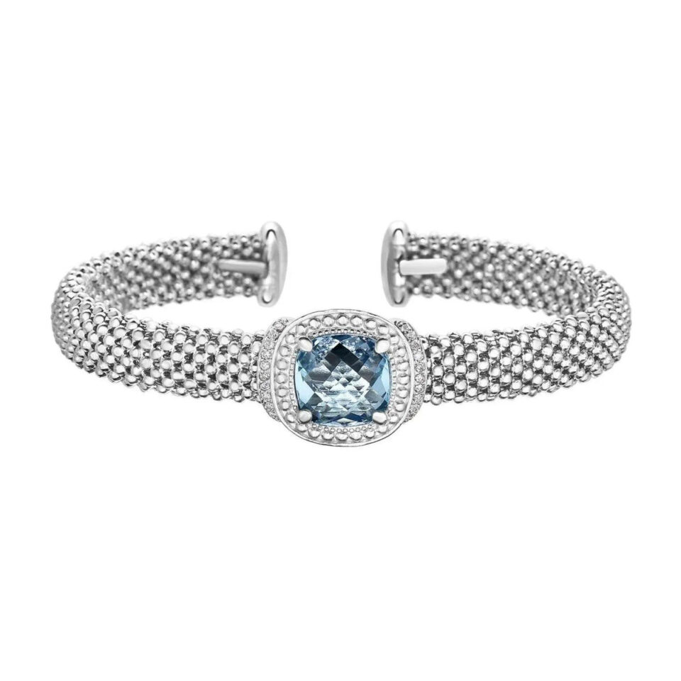 Sterling Silver Lab-Grown Diamond Bangle