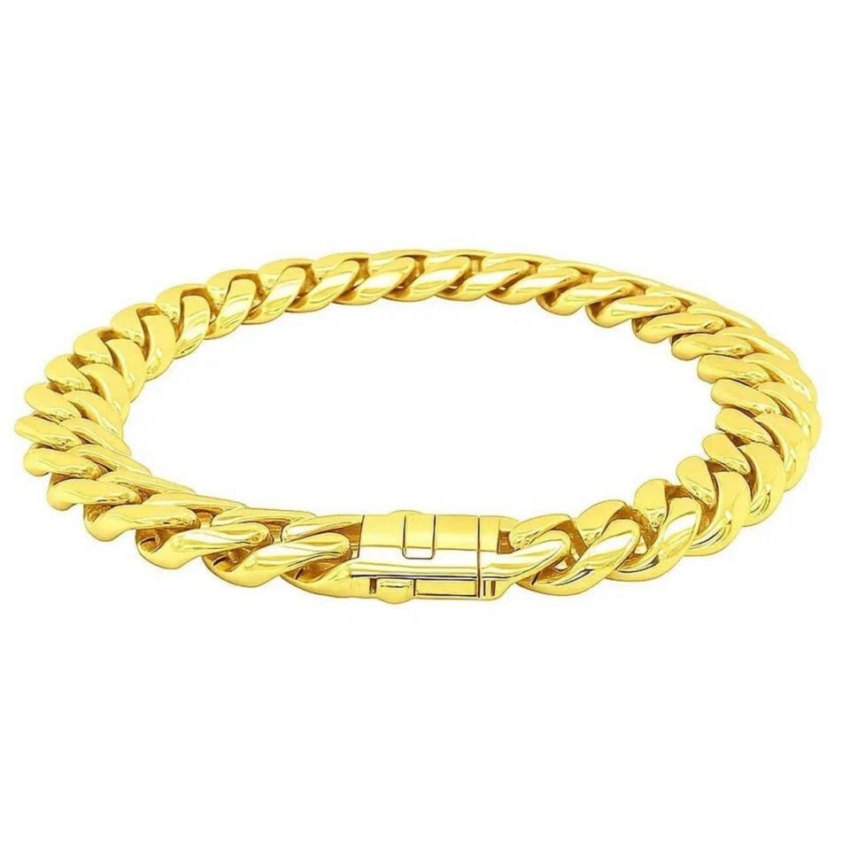 14K Yellow Gold Polished Curb Bracelet