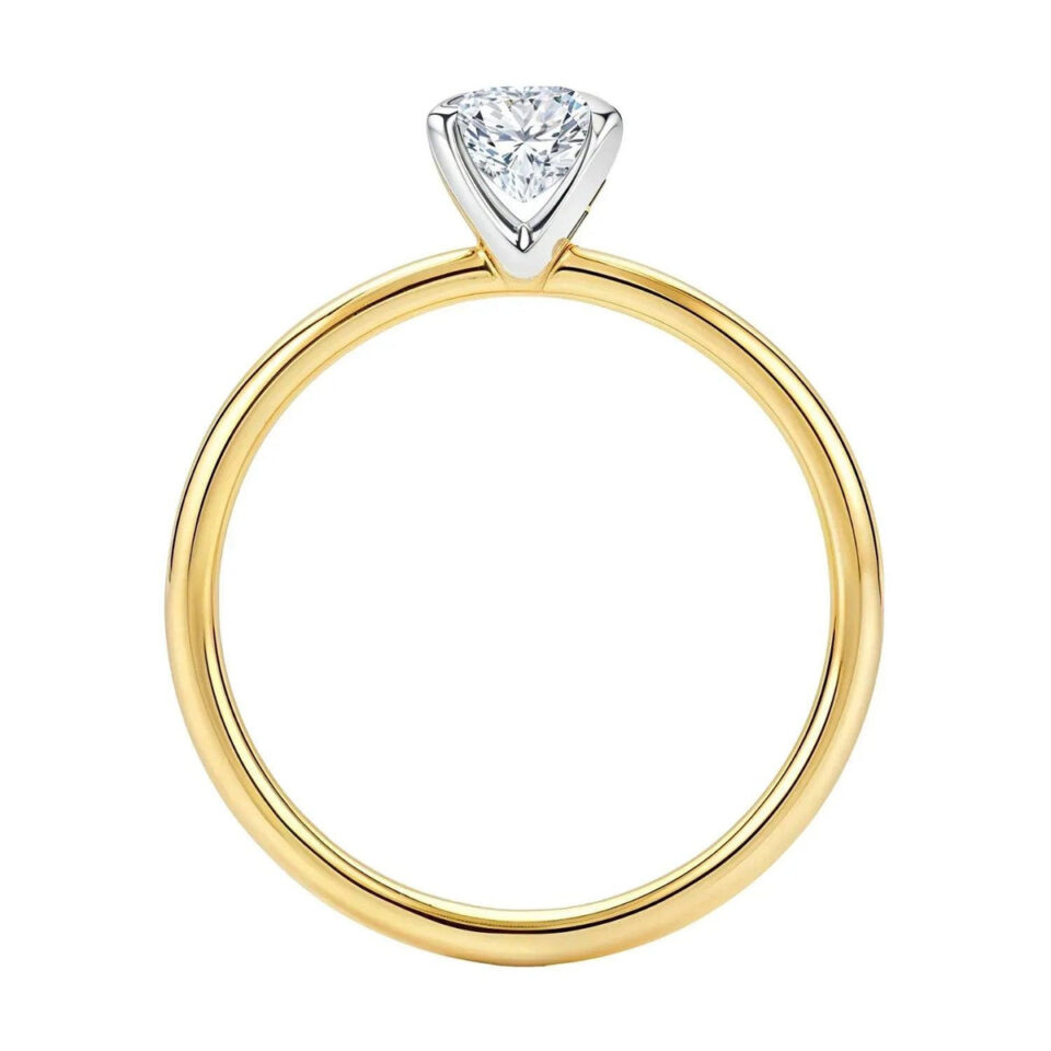 1.50 ct emerald lab-grown diamond ring in solid 10K yellow gold, view 5