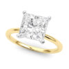 5 ct lab-grown diamond solitaire princess ring in solid 14K yellow gold, engagement ring, view 2