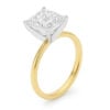 5 ct lab-grown diamond solitaire princess ring in solid 14K yellow gold, engagement ring, view 4