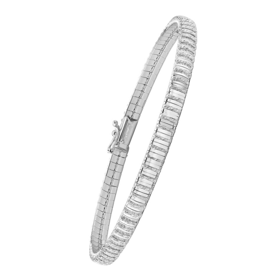 Mini diamante bracelet in solid 14K white gold, view 2