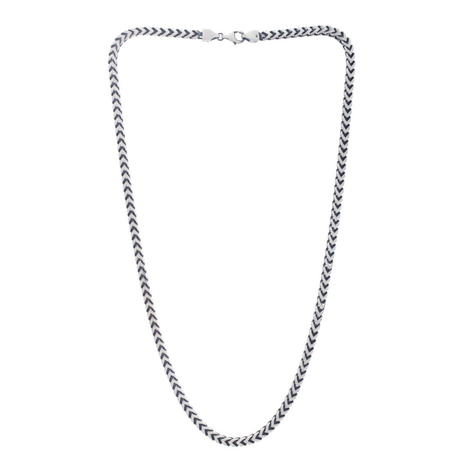 Sterling Silver Gunmetal Finish Franco Link