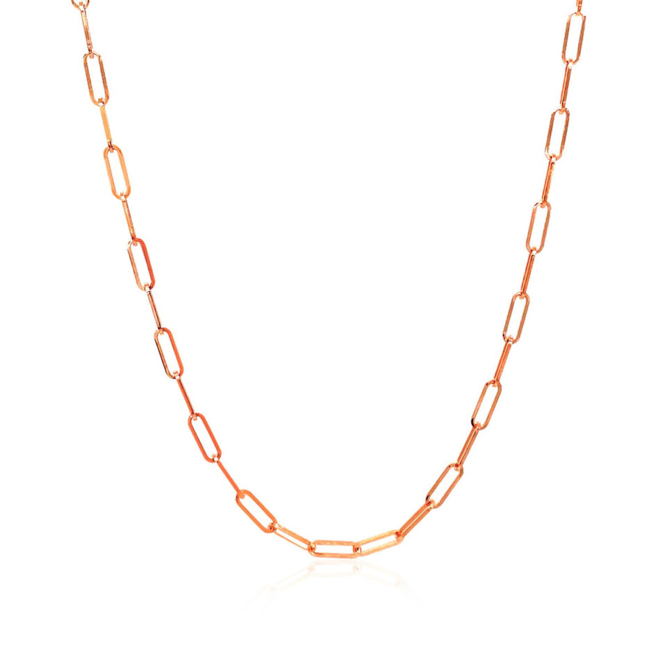 14K Rose Gold Paperclip Chain