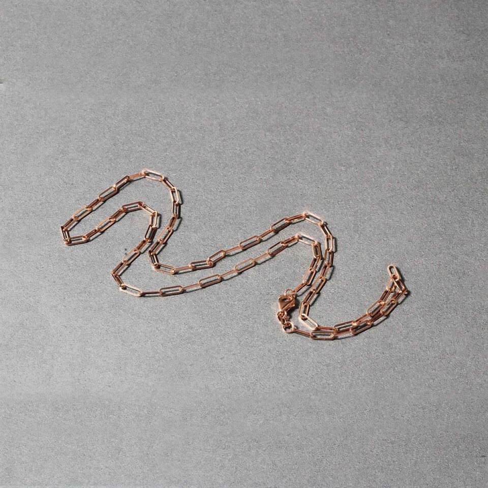 14K Rose Gold Paperclip Chain