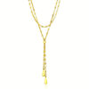 Double heart necklace in solid 14K yellow gold