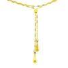 Double heart necklace in solid 14K yellow gold, view 2