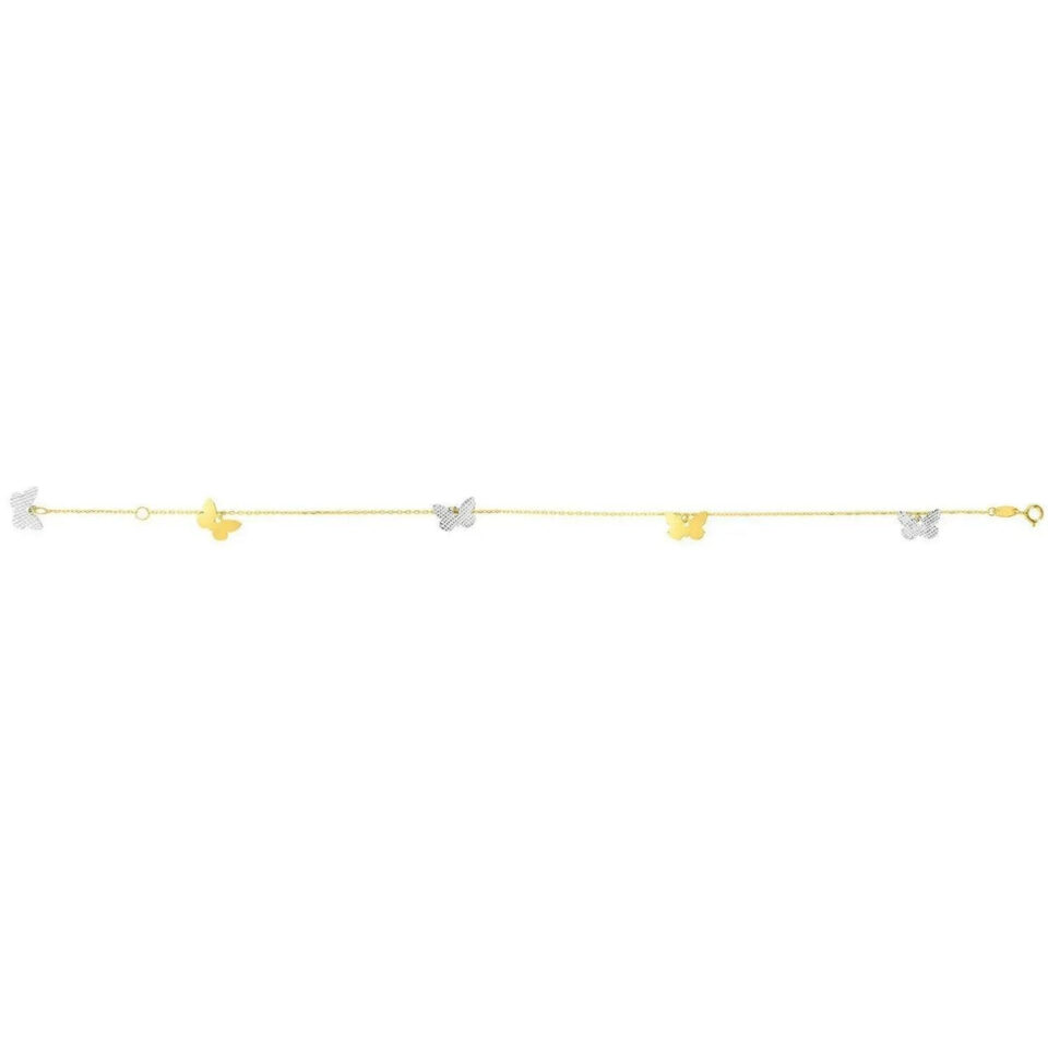 14K Two-Tone Gold Anklet