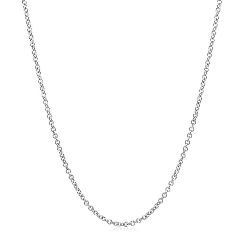Sterling Silver Rhodium Plated Round Cable