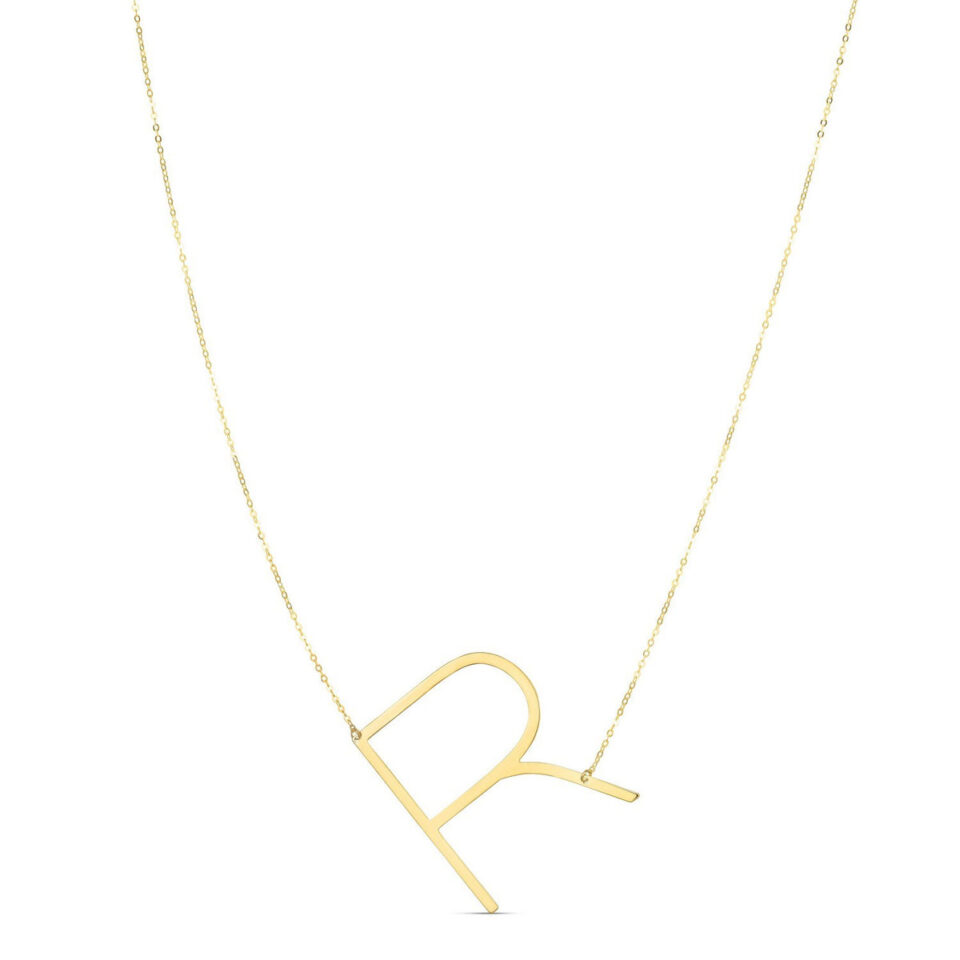 14K Yellow Gold Yours Truly Large Initial R