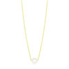 14K Yellow Gold Solitaire Pearl Necklace