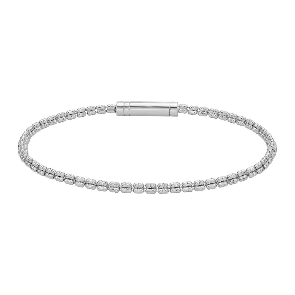 14K White Gold Fancy Ice Chain Bracelet