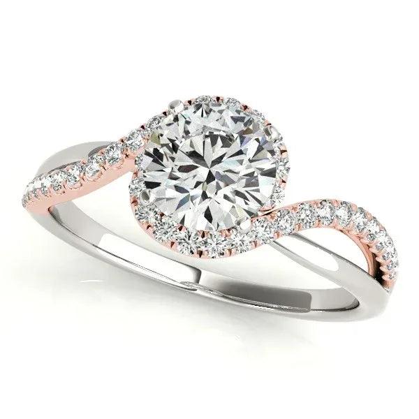 14K White And Rose Gold Lab-Grown Diamond Engagement Ring