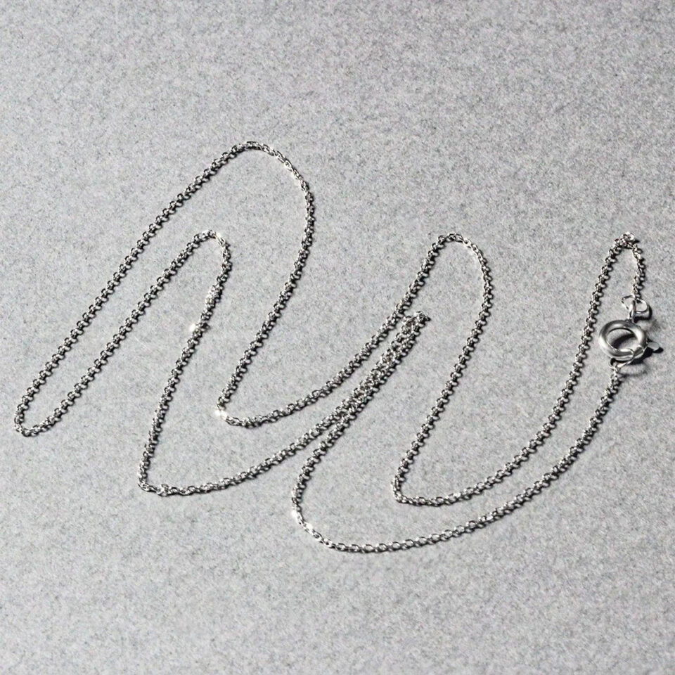 14K White Gold Cable Chain
