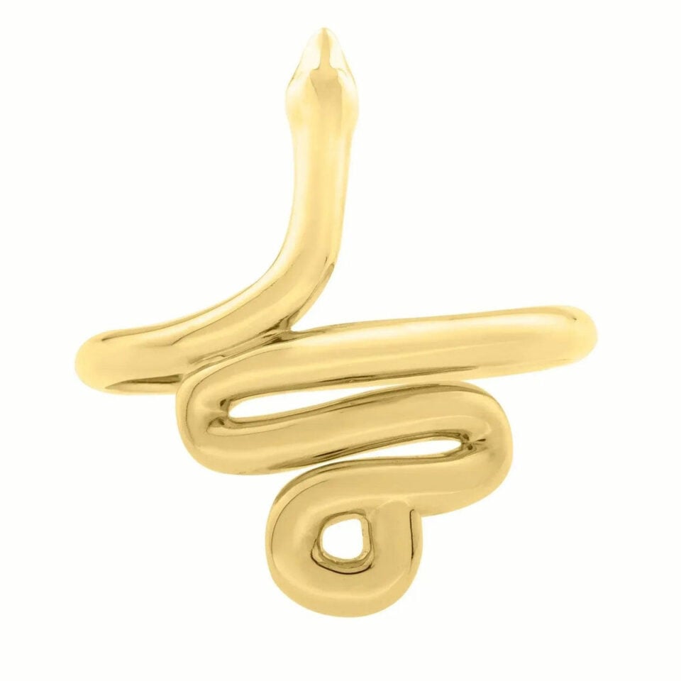 14K Yellow Gold Snake Ring